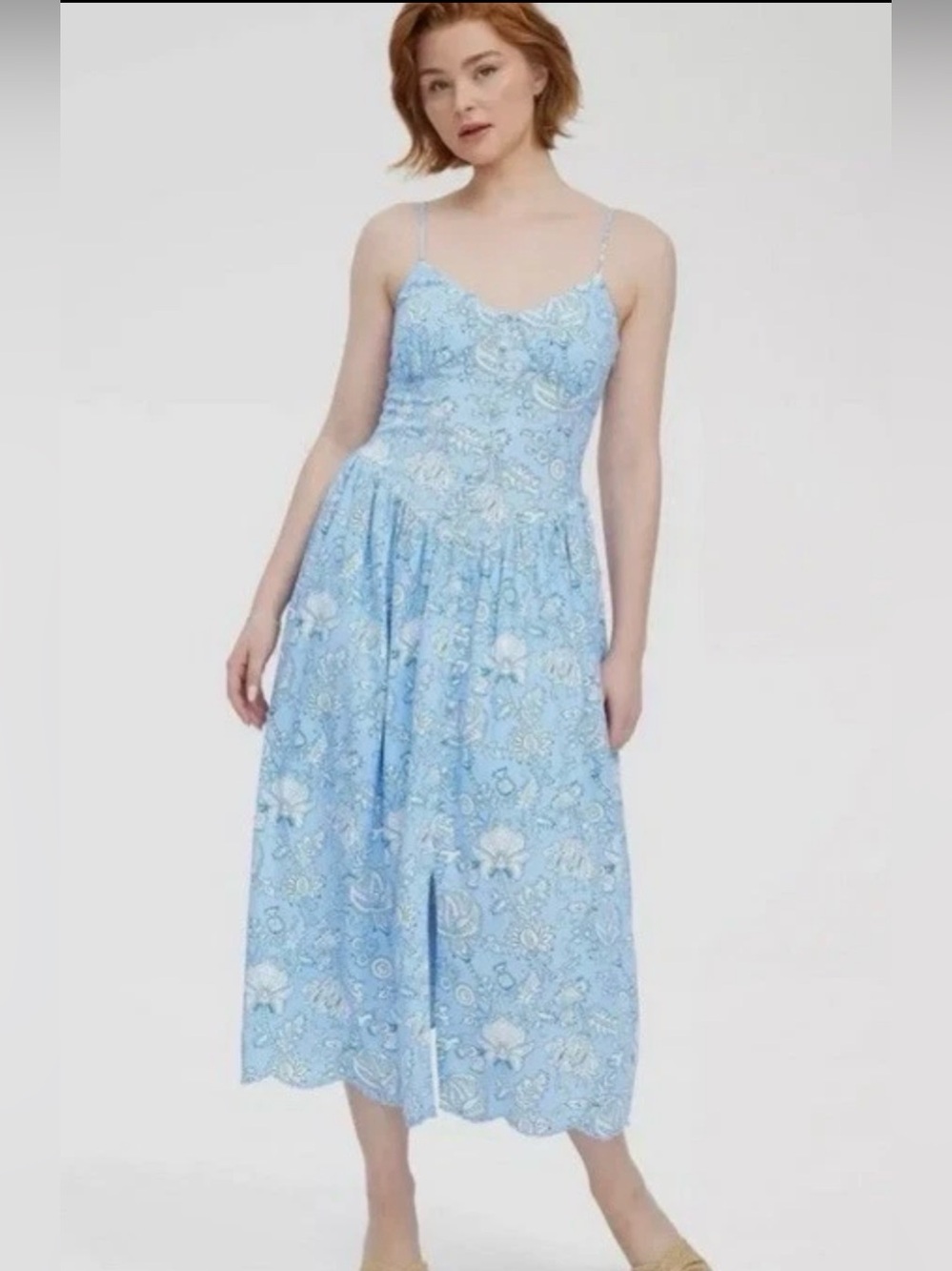 Roller Rabbit x Target - Light Blue Paisley Maxi Sundress with Spaghetti Straps